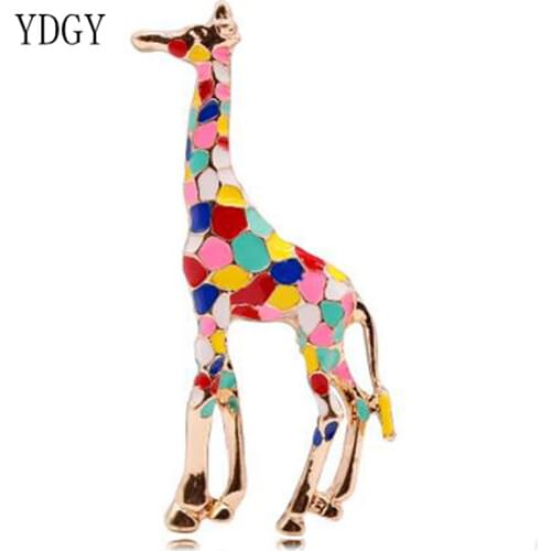YDGY Hot-selling Fashion Enamel Giraffe Brooch Alloy Electroplated Animal Brooch Girl Style Fashion Accessories Pin