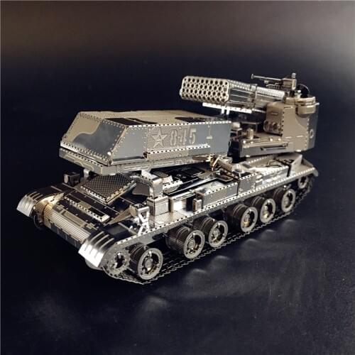 MMZ MODEL nanyuan 3D Metal model kit 122mm Multi-Barrel Rocket Launcher Voertuig DIY 3D Laser Cut Model puzzle toys for adults