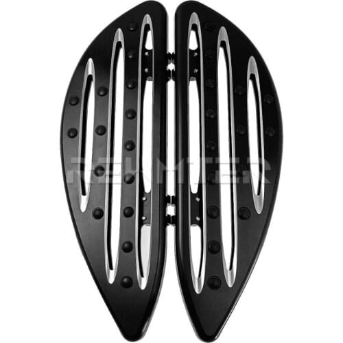 Motorcycle Black Chrome Driver Stretched Front Floorboards Fit For Harley Touring 2014-20