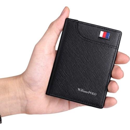 Mens Wallet 6 Card Holders Purse For Men Leather Luxury Credit Card Wallet Male Small Purse Gift For Husband Black V195193
