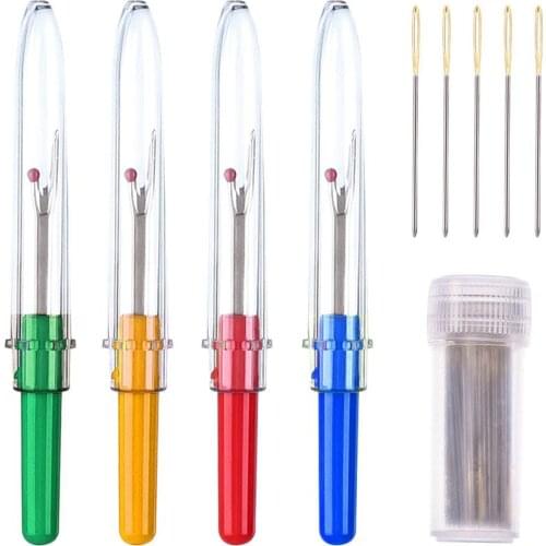 Hand Sewing Tools Set, 50 Pack Cross Stitch/ Embroidery Hand Needles, 4 Pieces Seam Ripper for Embroidery, Sewing, Craft Art Wor