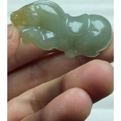 Natural 7A he tian jade Handcarved Chinese Zodiac horse jadeite jade pendant jade necklaces pendants jewelry jade necklace