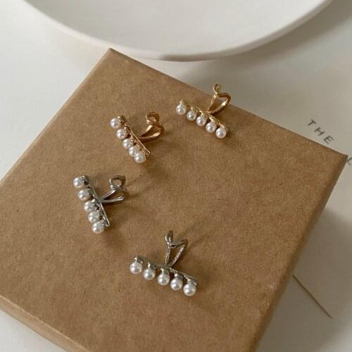 New Trendy Metal Ear Cuff Earclip for Women No Pierced Pearl Geometric Small Earcuff Ear Wrap Earcuff Clips Jewelry