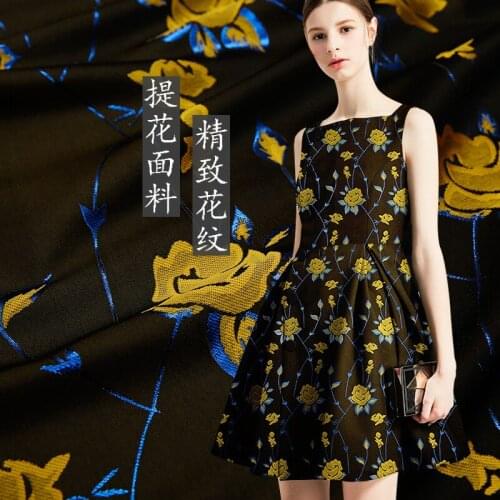 145cm wide new high-grade jacquard fabric yarn-dyed brocade spring and autumn brand dress windbreaker cheongsam clothing fashion