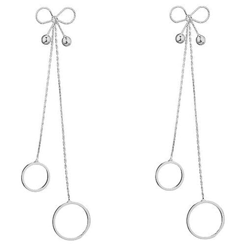 New Fashion Simple Metal Snake Chain Tassel Long Clip on Earrings Bowknot Ear Line No Pierced for Women Jewelry Brinco Bijoux