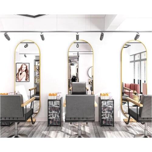 Barbers wall mounted ironing and dyeing haircut mirror
