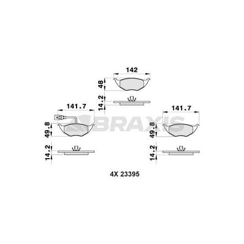 FRONT BRAKE BALATASI FISLI A2 1.2 TDI 0105 8 Z0698151 BRAXIS AB0474