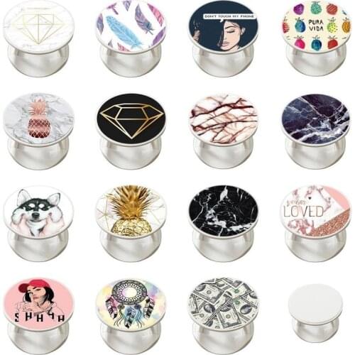 Diamon Phone Stand Holder For Mobilephones Expanding Phone Grip Colorful Pattern Earphone Winder For Iphone 11 12 Pro Max