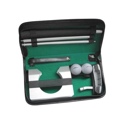 Portable Travel Indoor Golf Putting Practice Kit Ball Aluminum Alloy Golf Putting Training Set