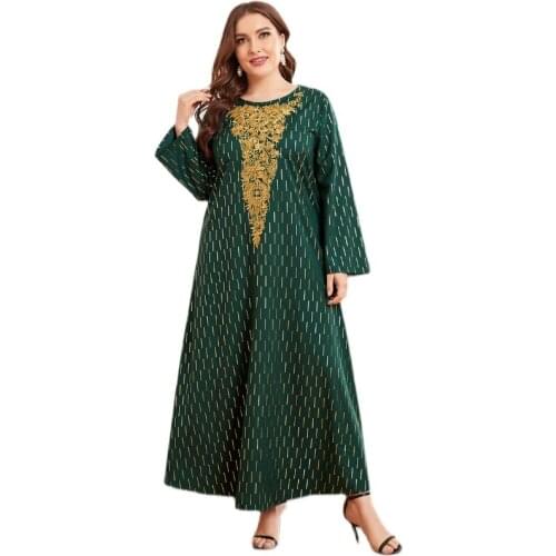 Ramadan Eid Embroidery Abaya Dubai Muslim Dress Kaftan Dress Islamic Abaya Womens Vestidos Robe Priere Longue Femme wy34
