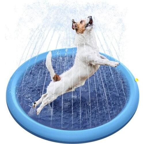 170*170cm Pet Sprinkler Pad Play Cooling Mat Swimming Pool Inflatable Water Spray Pad Mat Tub Summer Cool Dog Bathtub for Dogs
