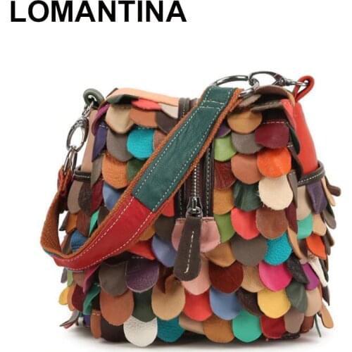 Sheepskin Women Messenger Bags Genuine Leather Womens Shoulder Bag Ladies Girls Colorful Small Square Handbags