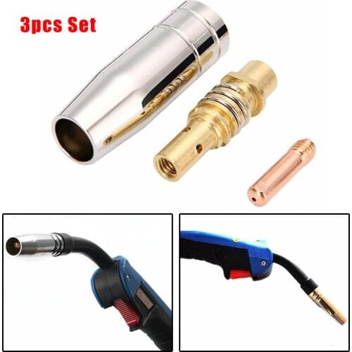 3pcs/Set CO2 MIG Welding Torch Air Cooled MB 15AK Contact Tip Holder Gas Nozzle Welding Accessories