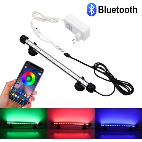 EU/US plug LED Aquarium Lights With Bluetooth APP Control 29/39/49 CM Waterproof Fish Tank Lamp Tube For Aquatic Decor lighting