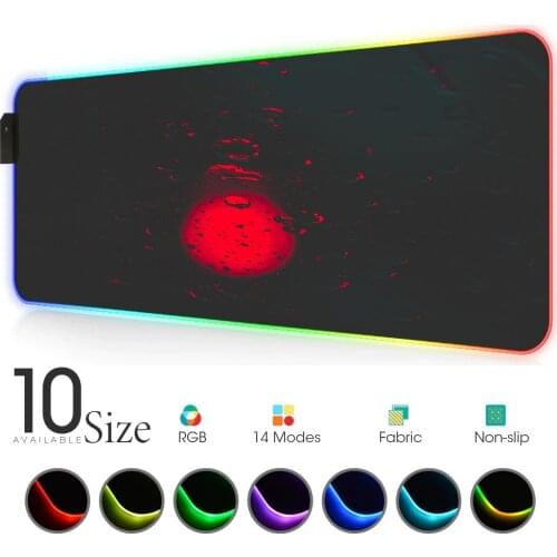 Glow RGB Mouse Pad Black and red Gamer Accessories Large LED MousePad Gaming PC Desk Play Mat with Backlit Rubber computer Mat