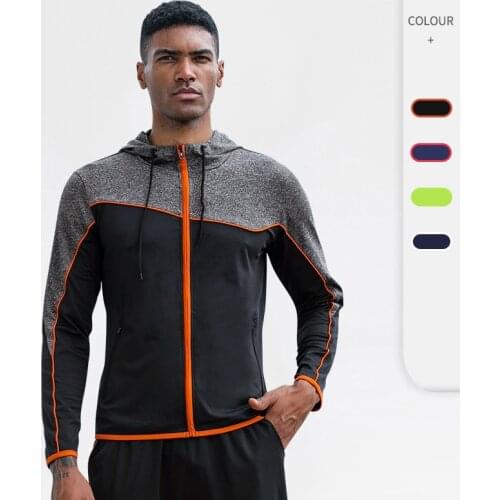 New Autumn Winter Mens Zipper Hoodies Long Sleeve Jogging Coat Fitness Bodybuilding Gym Clothing Sports Training Jacket Male