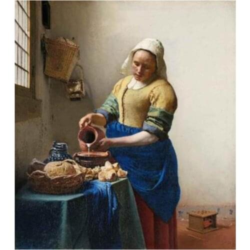 World Most Famous Vermeer The Milkmaid 5D DIY Full Square Round Diamond Embroidery Sale Rhinestones Picture XN1458