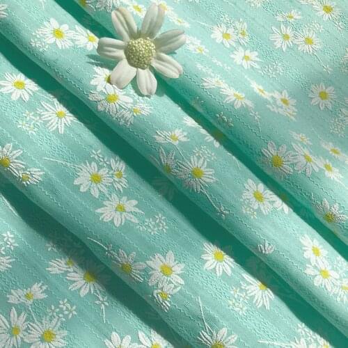 100cm*145cm high quality Cotton fabrics rural style small daisy home clothing dress clothing cotton printed Jacquard fabric