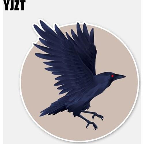 YJZT 13.9*14.4CM Lovely Raven Decals Car Sticker Decor Personalized Graphic Bumper Car Window 11A0383