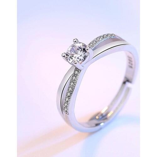 WENDYFO New Women Fashion High Quality Zircon Rings For Ladies Elegant Adjustable Casual Female Charm Jewelry Gift