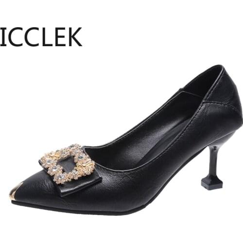 Womens Shoes 2020 Hot High Heels Casual OL Sexy Korean Fashion Pumps Elegant Shoes Party Zapatos De Mujer Thin Heels PU Size 42