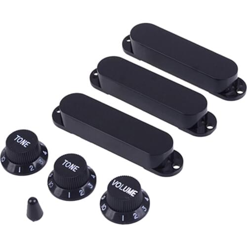 1 Set Plastic Closed Single Coil Pickup Cover with Crontrol Knob Switch Tip for Electric Guitar Parts