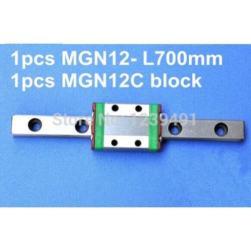 1pcs MGN12 L700mm linear rail + 1pcs MGN12C carriage