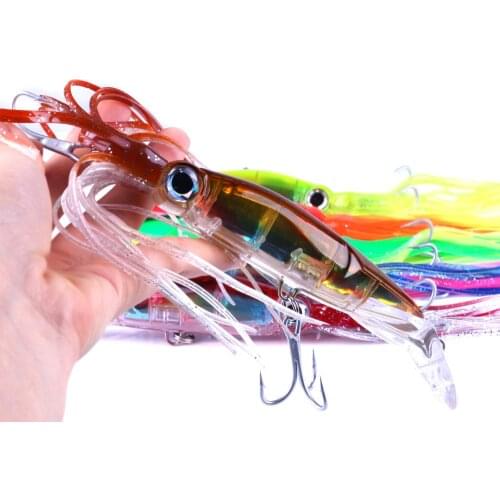 1pcs Hard Squid Skirts Octopus Trolling Baits 14cm 40g Fishing Lures Bionic Baits Artificial With Hook Rig Tuna Fishing Tackle