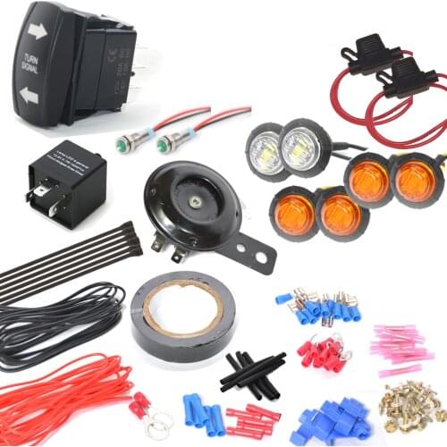 12V Universal For SXS ATV UTV Street Legal SXS 3/4" LED Turn Signal and horn Kit Street legal for Polaris Rzr Ranger