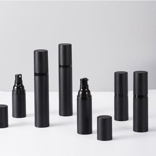 15ml 30ml 50ml 24pcs Black Airless Perfume Pump Bottle ,Lotion Cream Pump Bottle ,Matte Black Airless Travel Bottle Spray Pump