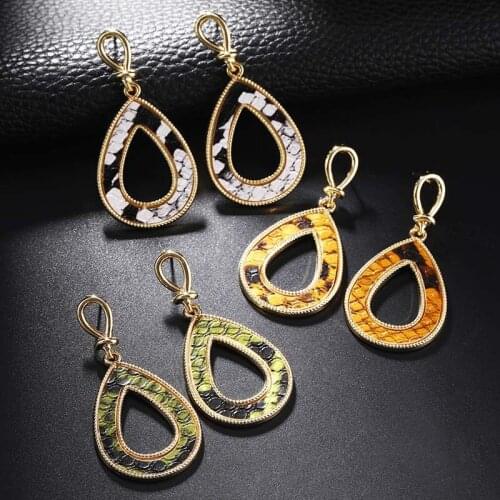 2020 new earrings fashion creative snake pattern drop-shaped hollow-out earrings cold wind earrings Birthday party gift