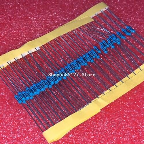 50PCS Metal film resistance 1/4W 25R 50R 250R 500R 2.5K 5K 25K 50K 500K 1