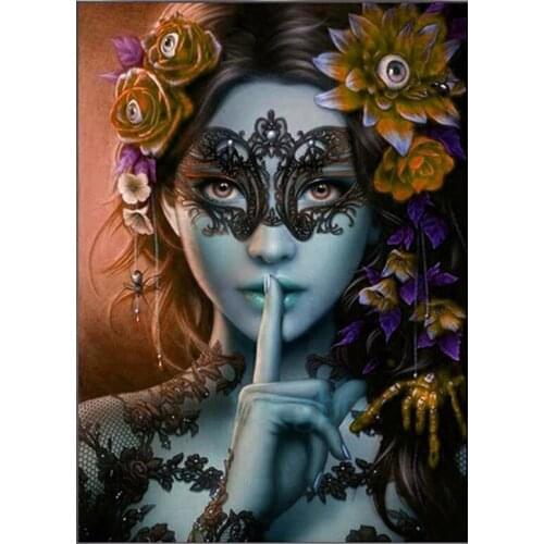 5D DIY Diamond Painting Kits Full Round Drill Wall Picture Mask Flower Woman Handmade Rhinestones Mosaic Craft Gift Home Decor