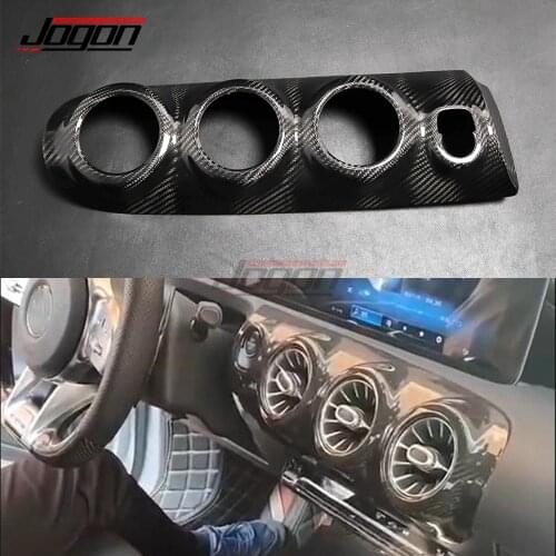 For Benz CLA 200 C118 W118 A35 A45 2020 2021 Real Carbon Fiber Car Console Dashboard AC Conditioner Air Vent Panel Cover Trim