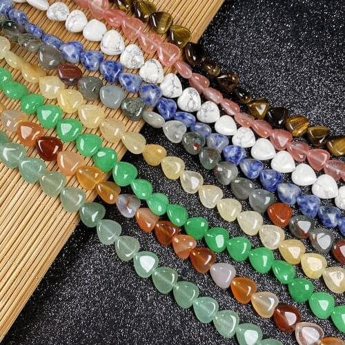 Natural Stone Beads Heart Shape Agates Semi-finished Loose Spacer Beaded For Jewelry Making DIY Bracelet Necklace Accessories