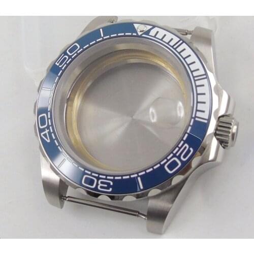40mm Watch Case Sapphire Glass Ceramic Bezel Fit For ETA2836 Miyota 8215 821A 8205 Movement