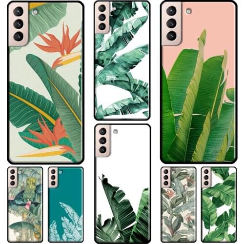 Banana Leaves Case For Samsung Galaxy S10 S8 S9 Note 10 Plus Note 20 S10e S20 FE S21 Ultra Phone Cover