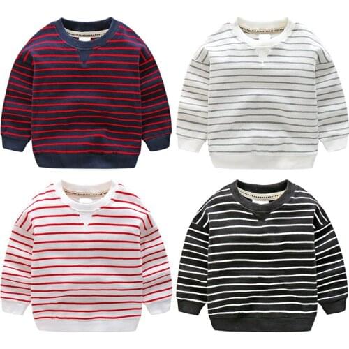Childrens Sweatshirts Long Sleeve T-shirt for Boys Striped Baby Shirts Children Tops 2017 Spring Autumn Baby Clothing Tees