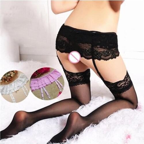 Womens Lace Belt Suspender Sexy Garter Belt Adjustable Garter Top Thigh-Highs Stocking Garters Suspenders Stocking Belt