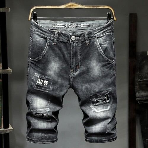 New Fashion Mens Stretch Short Jeans Fashion Casual High Quality Elastic Denim Shorts Male Jeans