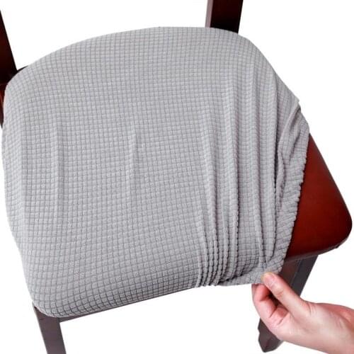 Elastic Chair Seat Covers Anti-slip Corn Fleece Cushion Slipcover Removable Washable Seat Protector Banquet Home Decor
