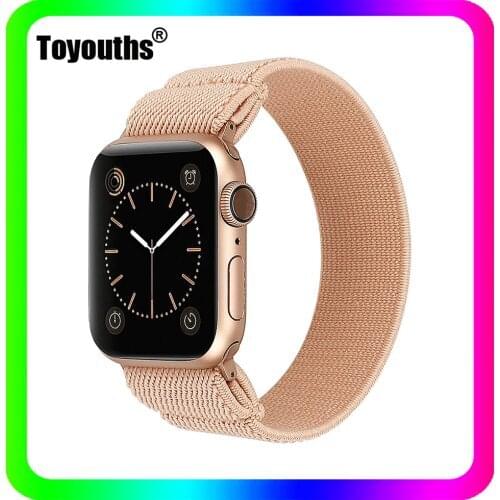 Toyouths Elastic Scrunchies Watch Strap for Apple Watch Band Nylon Loop Strap for iwatch Series 6 5 4 3 2 1 Women Casual Strap