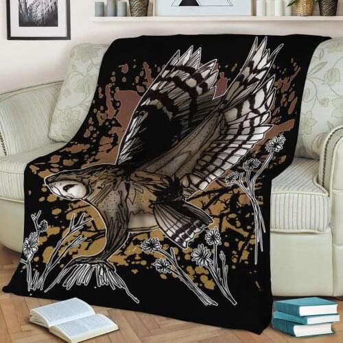 Barn Owl Stance Flannel Throw Blanket 3D Printed Keep Warm Sofa Child Blanket Home Decor Textiles Dream Family Gift