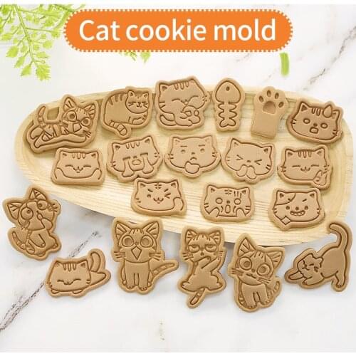 Cookie Cutter Cartoon Cute Cat Cat Paw Biscuit Mold Diy Household Baking Cookie 3d Three-dimensional Pressing Biscuit Mold