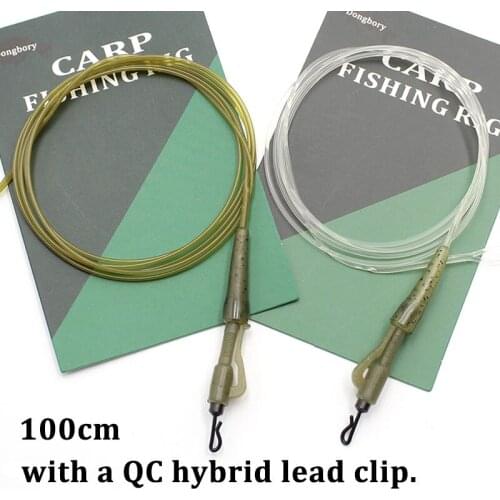 100cm Carp Fishing Fluorocarbon Line For Carp Fishing Rig Kit Carp Swivels Line Group For Carp Line Loop Fishing Accessories