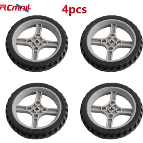 Geekservo Cross Axle Wheels Compatible With Lego Building Blocks Brick Smart Car Accessories 4Pcs