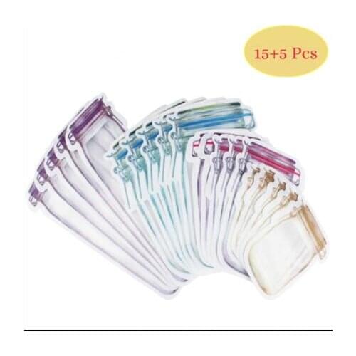 Sealed Transparent Food Bag Mason Bottle Ziplock Bag Moisture-Proof And Fresh-Keeping Bag For Portable Ingredients
