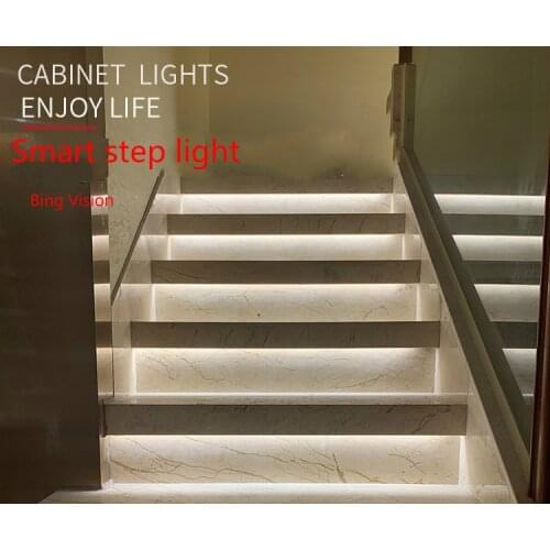 Smart Stairs step light intelligent induction LED strip light 24V programming hidden aisle light DIY embedded