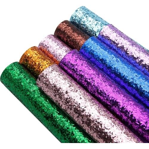 22*30cm Faux Leather Sheets Chunky Glitter Fabric Shiny Gold A4 Synthetic Faux Hairbow Fabric DIY Accessories Synthetic,1Yc17789
