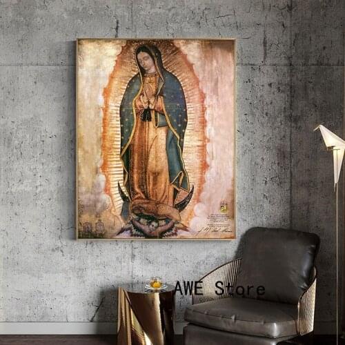 Madame Guadalupe Wall Art Religious Canvas Painting Print Wall Art Poster Living Room Home Decoration Painting No Frame